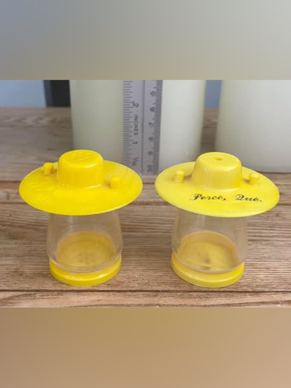 Vtg Percé Québec Plastic Lantern Salt & Pepper Shakers Made in Canada Souvenir